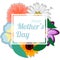 Happy Mothers Background With Flowers