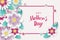 Happy Mothers Day background with beautiful paper cut flowers