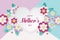 Happy Mothers Day background with beautiful paper cut flowers