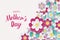 Happy Mothers Day background with beautiful paper cut flowers