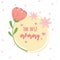 Happy mothers day, the best mommy flowers decoration dots badge