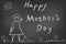 Happy mothers day card on blackboard