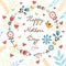 Happy Mothers Day card with flowers and birds