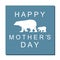 Happy Mothers day concept. Cute mama bear and baby polar bear walking together. Modern vector in flat style. Happy mother`s day
