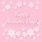 Happy Mothers Day greeting card. Paper flowers with soft shadow vector illustration.