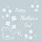 Happy Mothers Day greeting card. Paper flowers with soft shadow vector illustration.