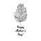 Happy Mothers Day greeting card or poster design with elegant feather