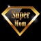 Happy mothers day, i love mom greeting card with super hero golden text