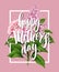 Happy Mothers Day Lettering card. Greetimng card with flower. Vector illustration