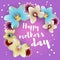 Happy mothers day lettering orchid backdrop