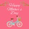 Happy mothers day with retro lady bike card vector illustration.