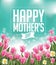 Happy Mothers Day tulips design EPS 10 vector
