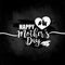 Happy Mothers Day, White inscription with on Black board Background. Feminine design for congratulations, flyer, card