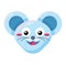Happy mouse emoji flat illustration