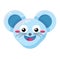 Happy mouse emoji flat illustration