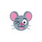 Happy mouse face emoji flat icon