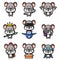 The happy mouse of the mascot bundle set