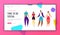Happy Multicultural People Holding Hands Together Landing Page. Happiness, Friendship, Togetherness Concept