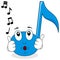 Happy Music Note Character Whistling