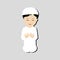 Happy muslim boy cartoon character vector. Muslim boy praying