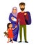 Happy muslim family- parents, their daughter and baby son.
