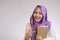 Happy Muslim Lady with Book