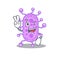 Happy mycobacterium cartoon design concept with two fingers