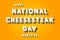 Happy National Cheesesteak Day, March 24. Calendar of March Retro Text Effect, Vector design