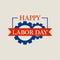 Happy national labor day logo, flat style