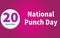 Happy National Punch Day, September 20. Calendar of September Text Effect, Vector design