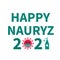 Happy Nauryz 2021 typography poster. Spring holiday in Kazakhstan. Covid-19 Pandemic concept. Vector for greeting card, banner,
