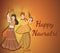 Happy Navratri - Dandia, Garba couple, dandia character illustration, Dandia night banner, Navratri banner, Not fully Editable