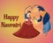 Happy Navratri - Dandia, Garba couple, dandia character illustration, Dandia night banner, Navratri banner, Not fully Editable