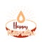 Happy navratri indian celebration, goddess durga culture religious candle light flat style icon