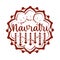 Happy navratri indian, goddess durga culture creative celebration card silhouette style icon