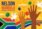 Happy Nelson Mandela International Day Vector Illustration on 18 July with South Africa Flag in Flat Cartoon Hand Drawn
