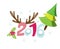 Happy New 2016 year poster template. Stulish greeting card background. Holiday backdrop. New Years invitation with pine tree