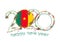 Happy New 2020 Year with flag of Cameroon