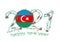 Happy New 2021 Year with flag of Azerbaijan