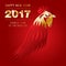Happy new chinese year of rooster 2017 card