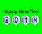 Happy New Year 2014 Green digital