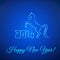 Happy New Year 2014. Illuminated Neon Horse.