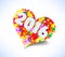Happy new year 2016. Abstract colorful heart background