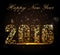 Happy New Year 2016, celebration concept with golden text on beautiful glow in the night