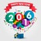 Happy new Year 2016 celebration with gift box