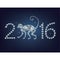 Happy new year 2016 creative greeting card with monkey