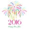 Happy new year 2016 with fireworks holiday background