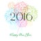 Happy new year 2016 with fireworks holiday background