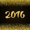 Happy New Year 2016 - gold glitter hand lettering