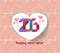 Happy new year 2016. Greeting card with hearts background